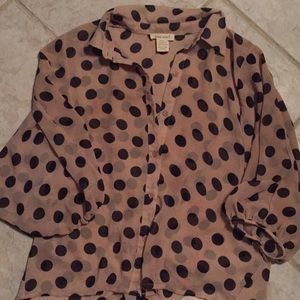 Sheer polka dot blouse
